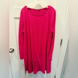 Zenana Dress Womens 3X Pink Long Sleeve Tunic Dress Casual Stretch Plus Size